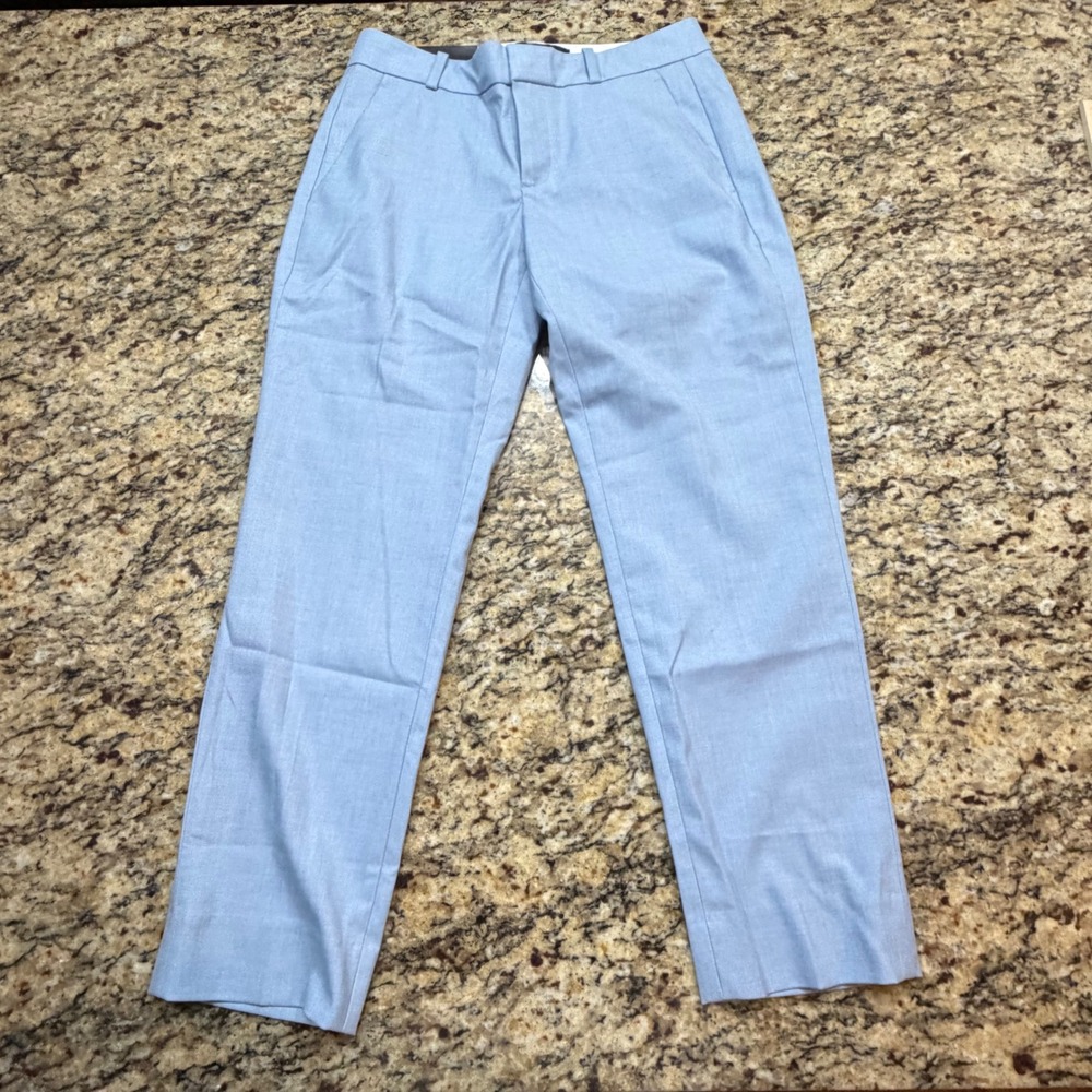 Banana Republic Avery Pants Womens 0 Petite Blue Mid Rise Straight Leg ws